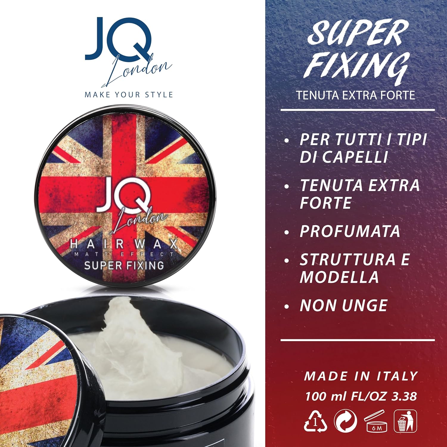 Cera per Capelli Uomo SUPER FIXING Professional effetto Opaco 100ml