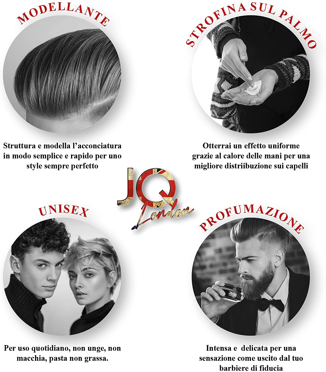 Cera Per Capelli Uomo ad acqua Professionale -Tenuta Forte - modellante 100ml