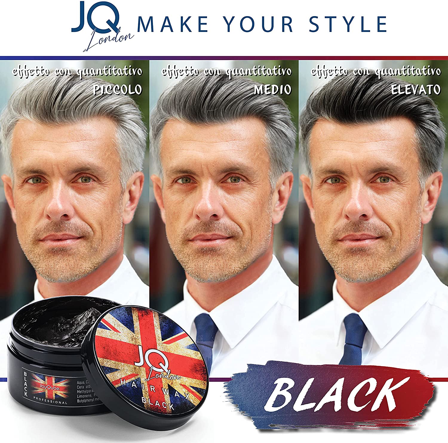 Cera Modellante Uomo Colorata Nera 100ml – Copertura Temporanea Professionale