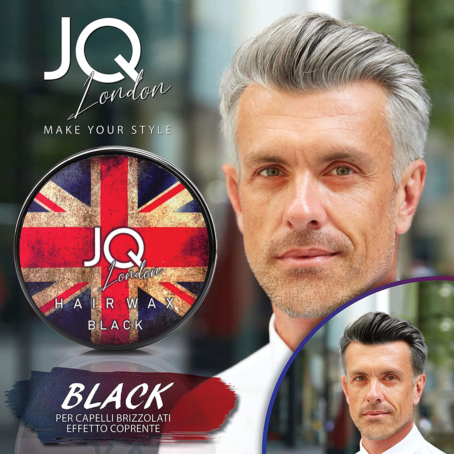 Cera Modellante Uomo Colorata Nera 100ml – Copertura Temporanea Professionale